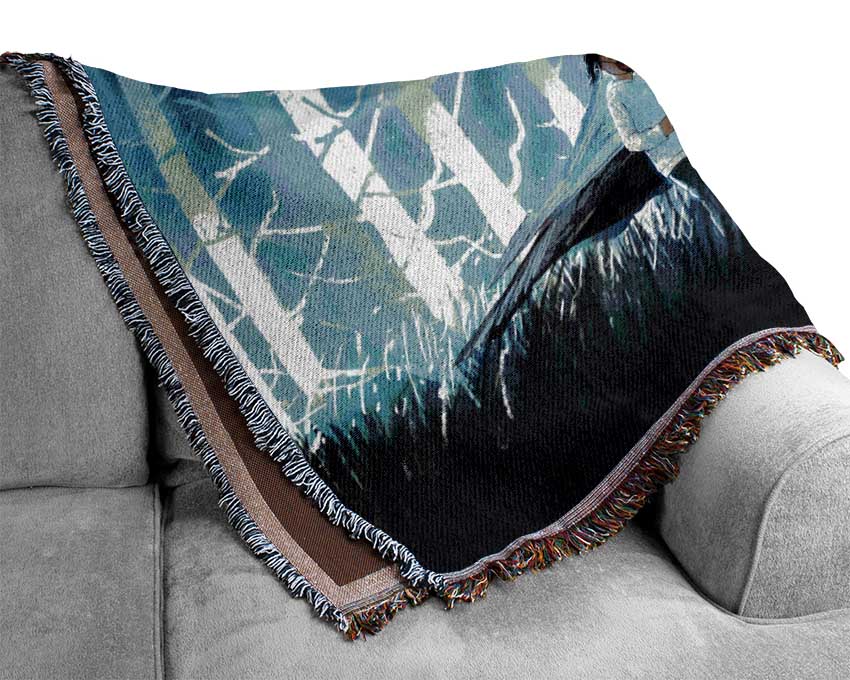 The Crow Of Enlightenment Woven Blanket