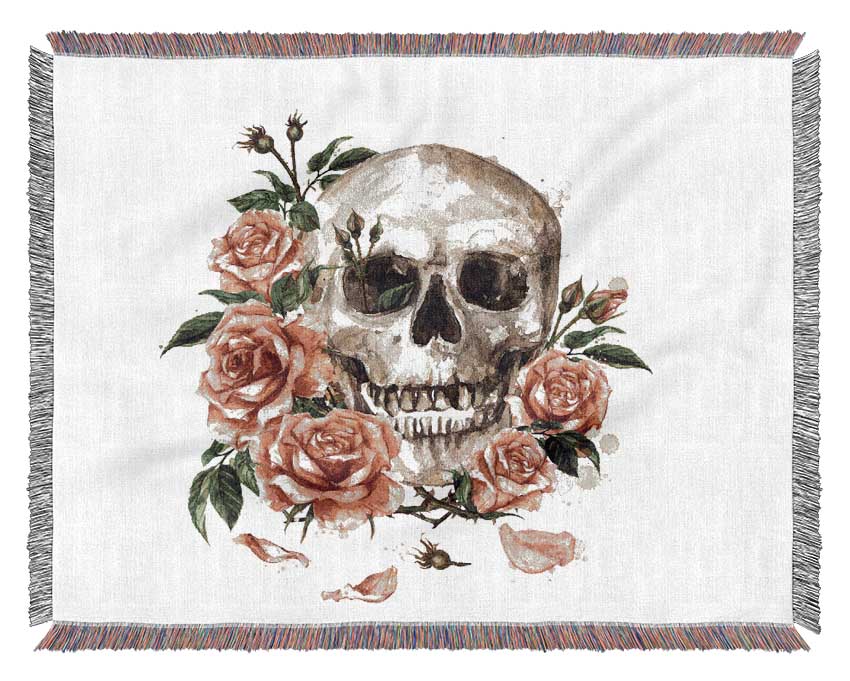 The Floral Skull Woven Blanket