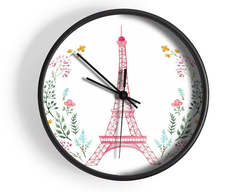 Eiffel Tower Wreath Clock - Wallart-Direct UK