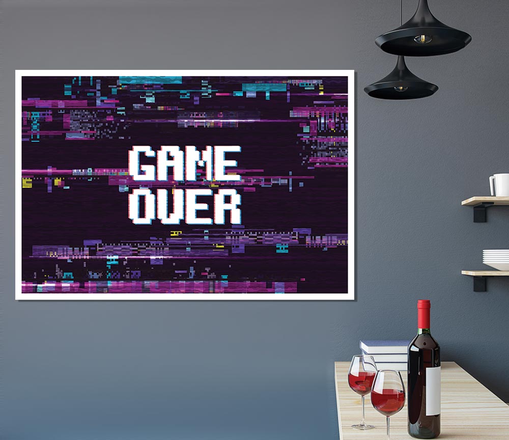 Game Over Print Poster Wall Art