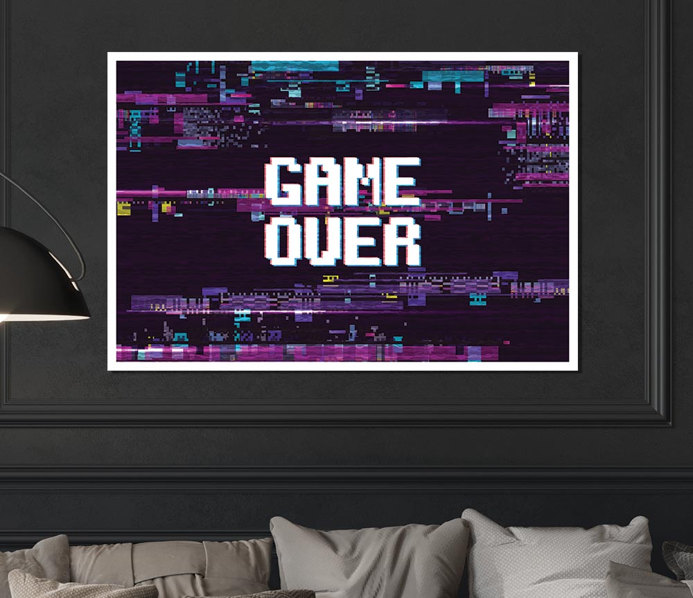 Game Over Print Poster Wall Art