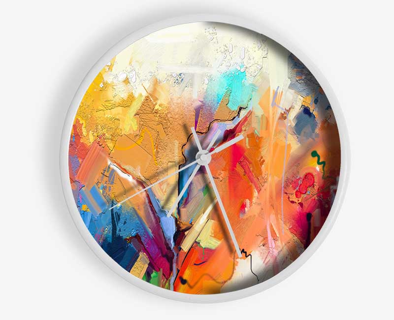 Colour Spill Flowers Clock - Wallart-Direct UK