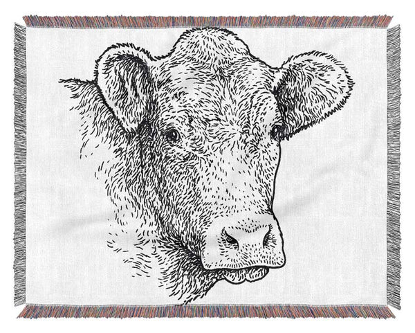 The Sketchy Cow Woven Blanket