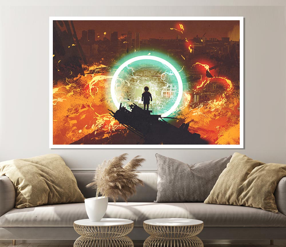 The Neon Ring Of Fire Print Poster Wall Art