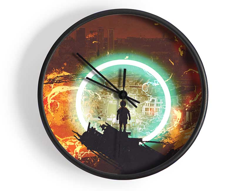 The Neon Ring Of Fire Clock - Wallart-Direct UK