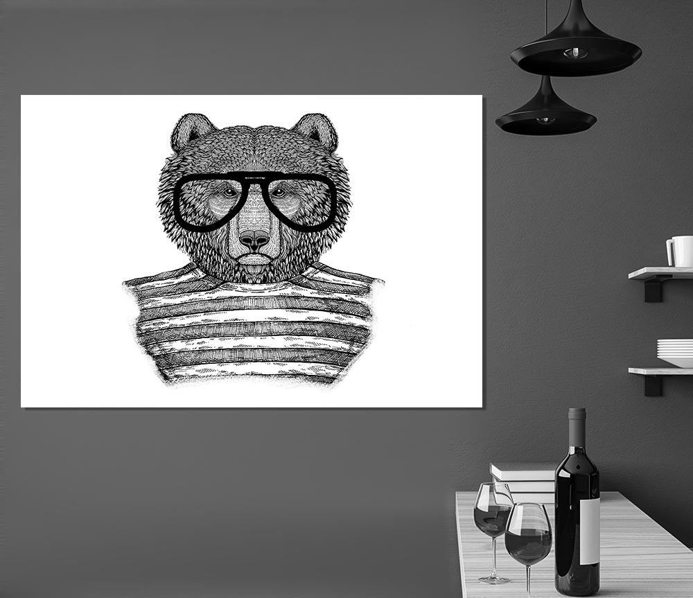 The Bear With Glasses Print Poster Wall Art