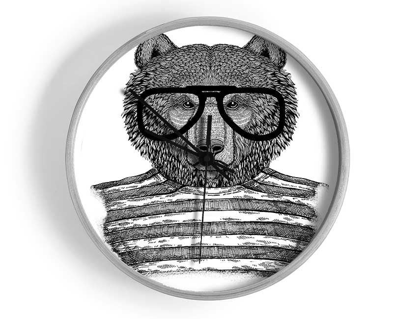 The Bear With Glasses Clock - Wallart-Direct UK