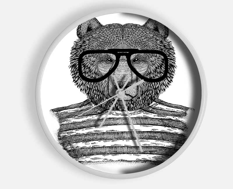 The Bear With Glasses Clock - Wallart-Direct UK