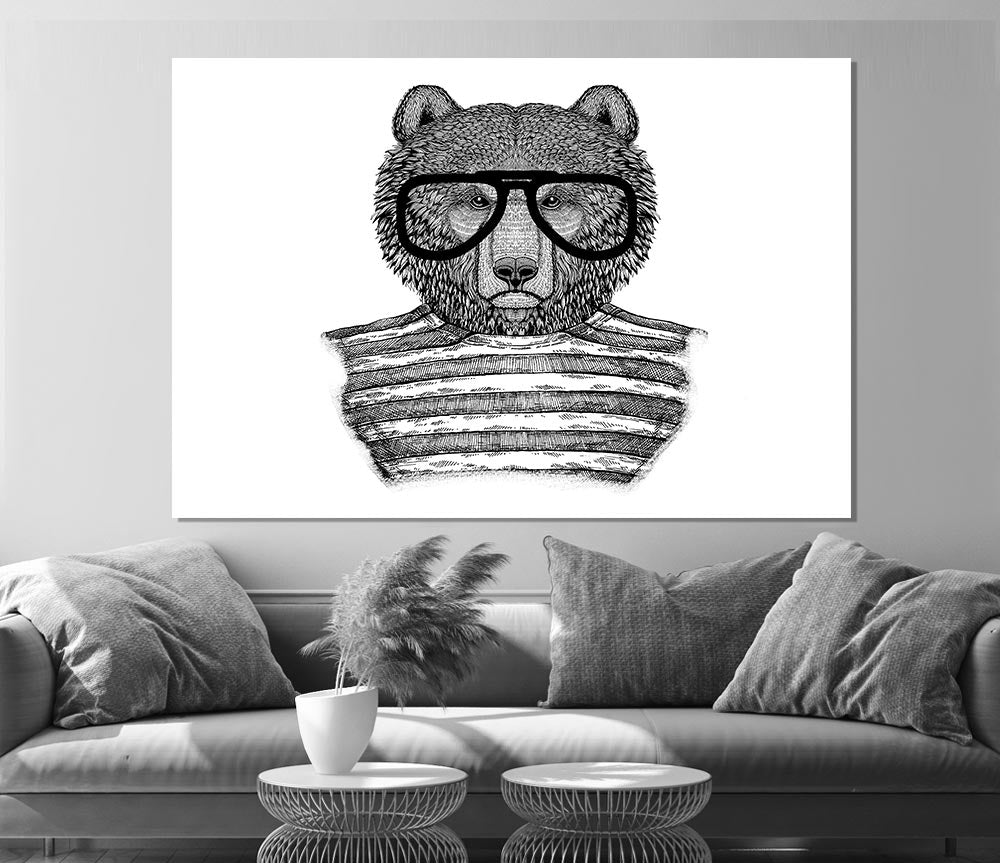 The Bear With Glasses Print Poster Wall Art