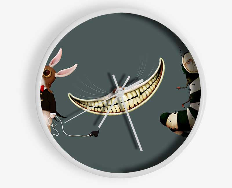 Alice In Wonderland Rabbit Cat And Caterpillar Clock - Wallart-Direct UK