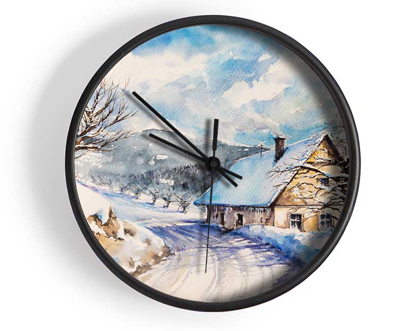 The Winter Retreat Clock - Wallart-Direct UK