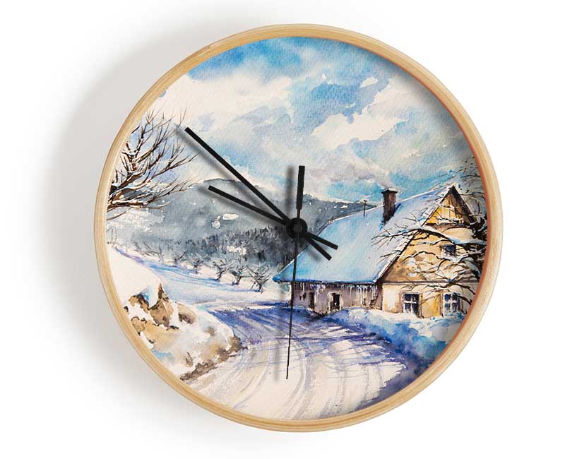 The Winter Retreat Clock - Wallart-Direct UK