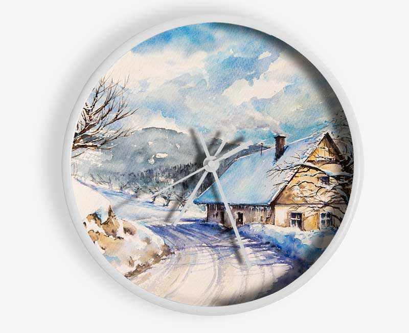 The Winter Retreat Clock - Wallart-Direct UK