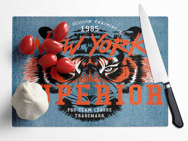 New York Tiger Superior Glass Chopping Board