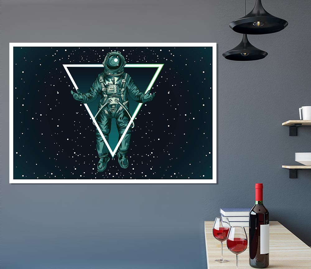 Triangle Space Man Print Poster Wall Art