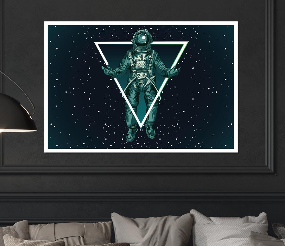 Triangle Space Man Print Poster Wall Art