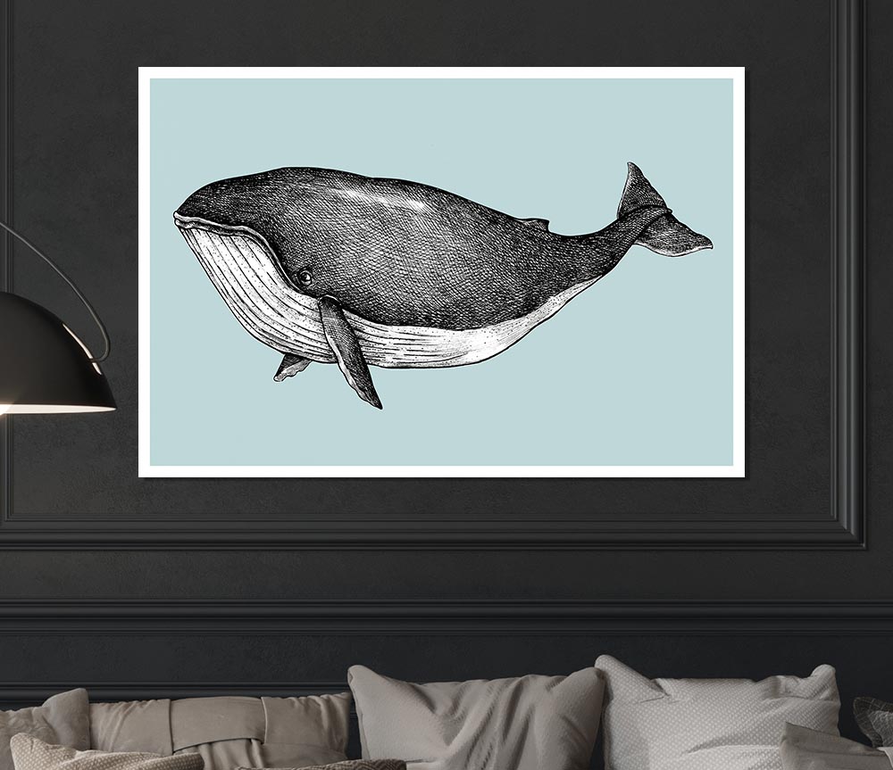 Big Fat Whale Print Poster Wall Art