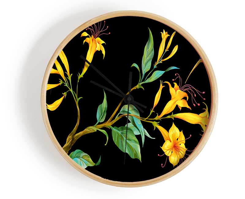 Trumpet Flower Hummingbird Clock - Wallart-Direct UK