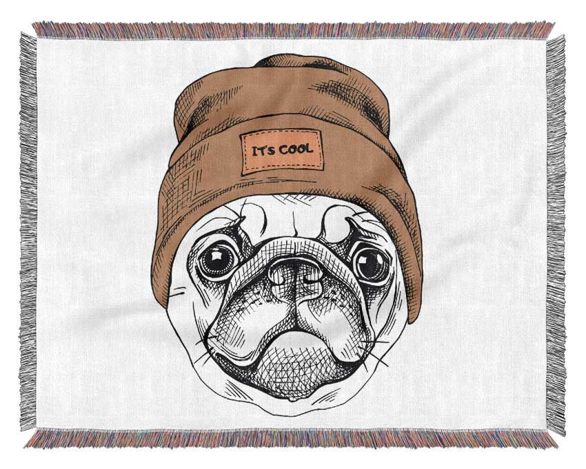 Pug Life Beanie Woven Blanket