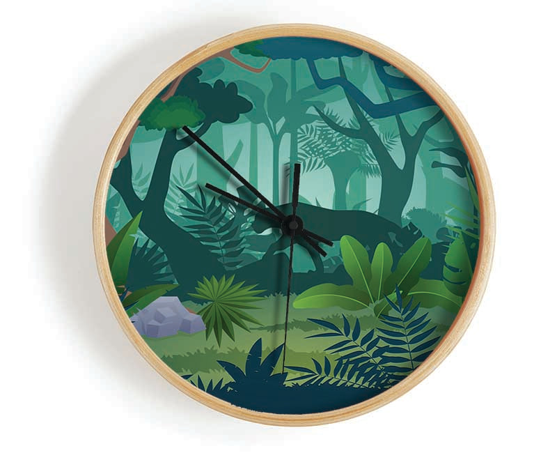 The Jaguar Forest Walk Clock - Wallart-Direct UK