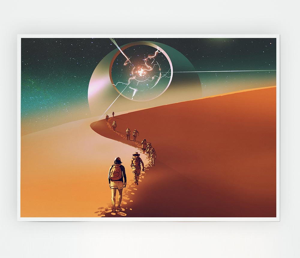 Walking To The Fallen Star Print Poster Wall Art