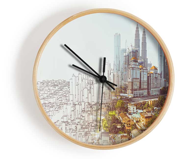 Sketch To Reality City Clock - Wallart-Direct UK