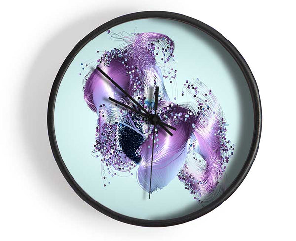 Lilac Petal Abstract Clock - Wallart-Direct UK