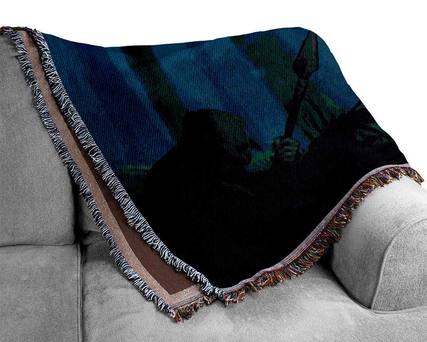 The Mythical Horned Creature Woven Blanket