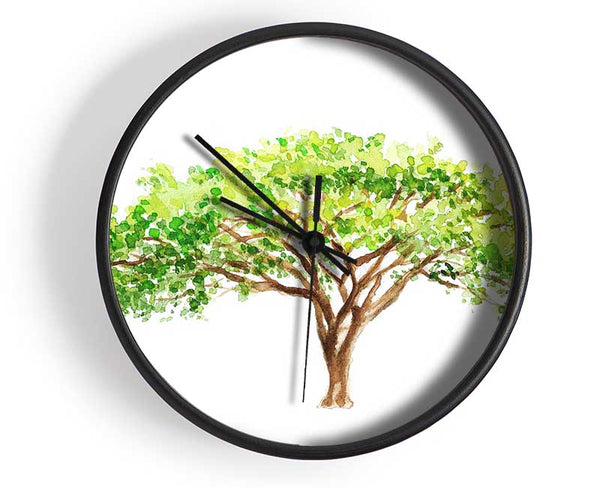 Green Tree In The Savannah Clock - Wallart-Direct UK