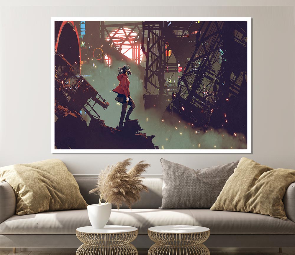 Broken Bridge Future Print Poster Wall Art