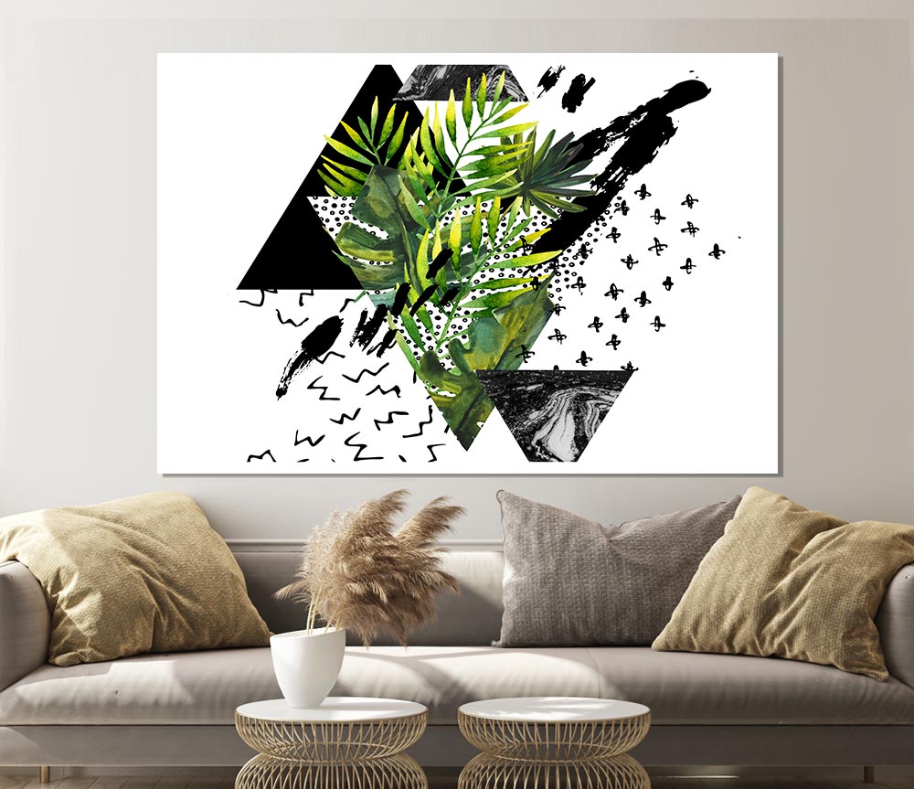 Black Triangle Modern Branch Print Poster Wall Art