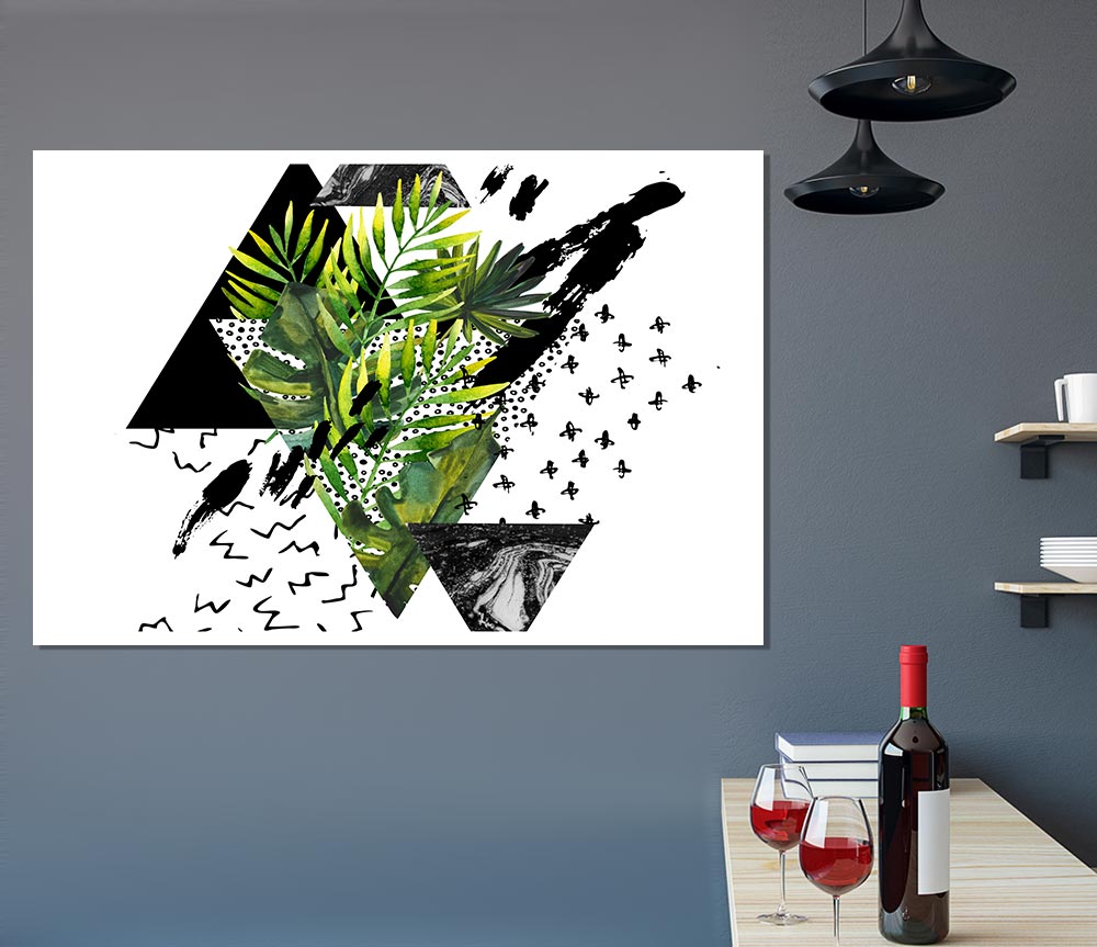 Black Triangle Modern Branch Print Poster Wall Art