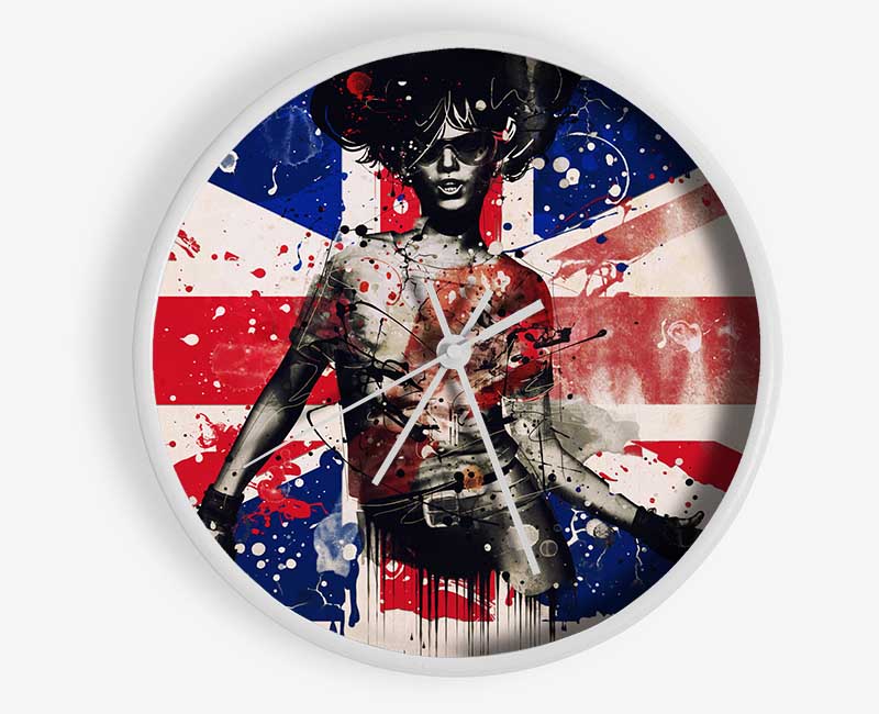 Union Jack Woman Clock - Wallart-Direct UK