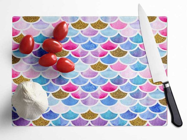 Mermaid Scales Glass Chopping Board