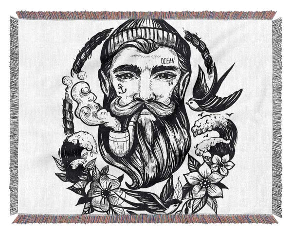 The Bearded Sailor Woven Blanket