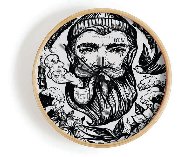 The Bearded Sailor Clock - Wallart-Direct UK