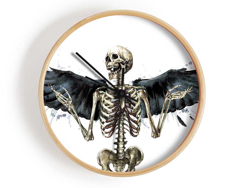 Skeleton Angel Wings Clock - Wallart-Direct UK