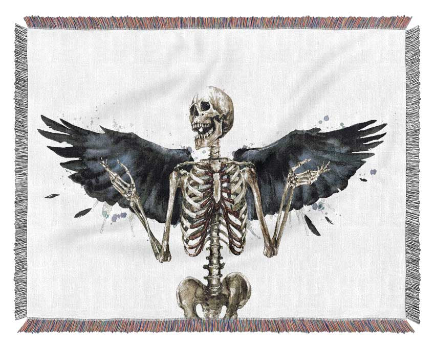 Skeleton Angel Wings Woven Blanket