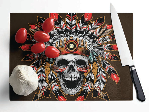 The Skeleton Native Indian Glass Chopping Board