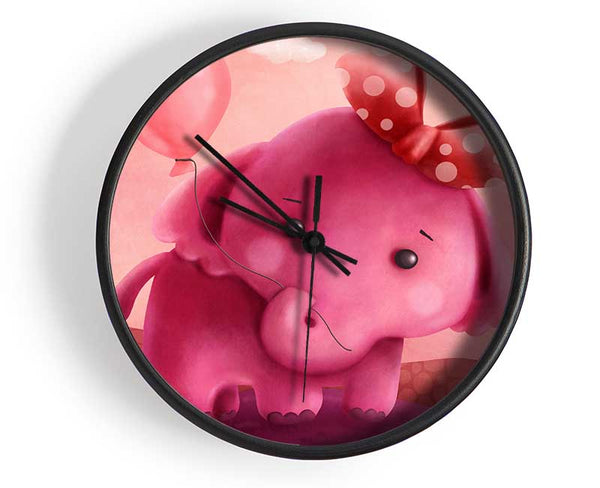 The Pink Elephant Balloon Clock - Wallart-Direct UK