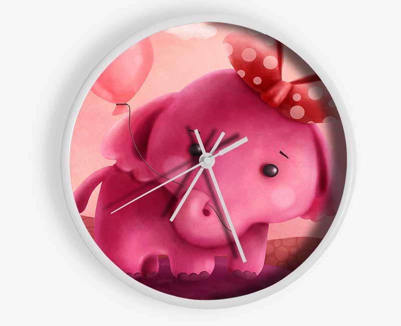 The Pink Elephant Balloon Clock - Wallart-Direct UK