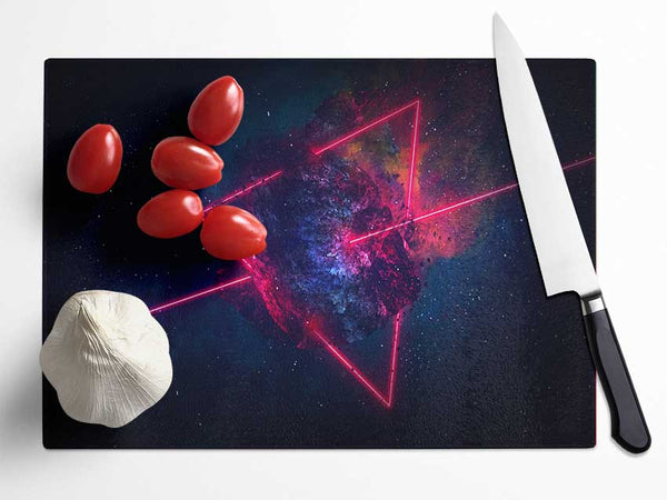 Triangle In Space Glass Chopping Board