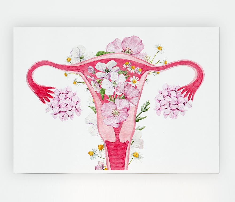 Floral Female Anatomy Print Poster Wall Art