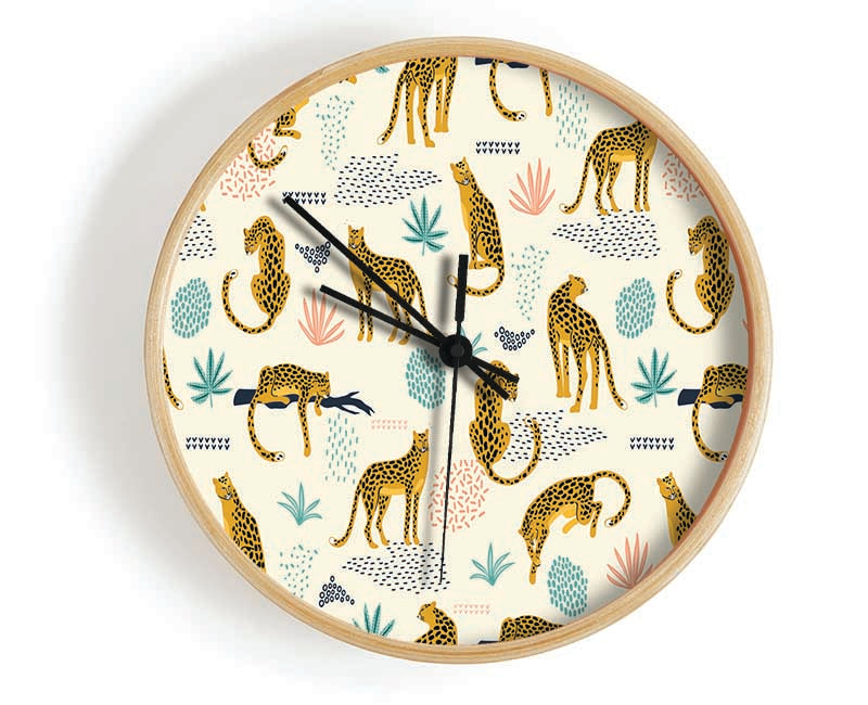 The Lovely Leopard Pattern Clock - Wallart-Direct UK