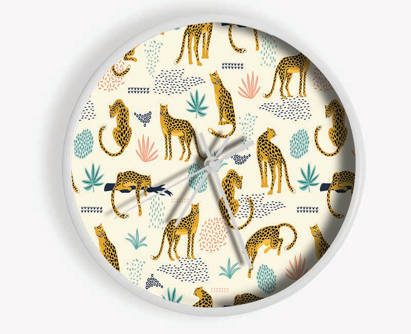 The Lovely Leopard Pattern Clock - Wallart-Direct UK