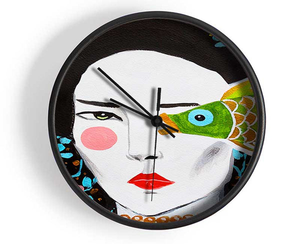 Geisha Fish Clock - Wallart-Direct UK