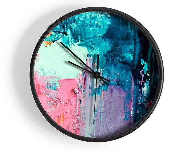 Texture Of Paint Media Clock - Wallart-Direct UK