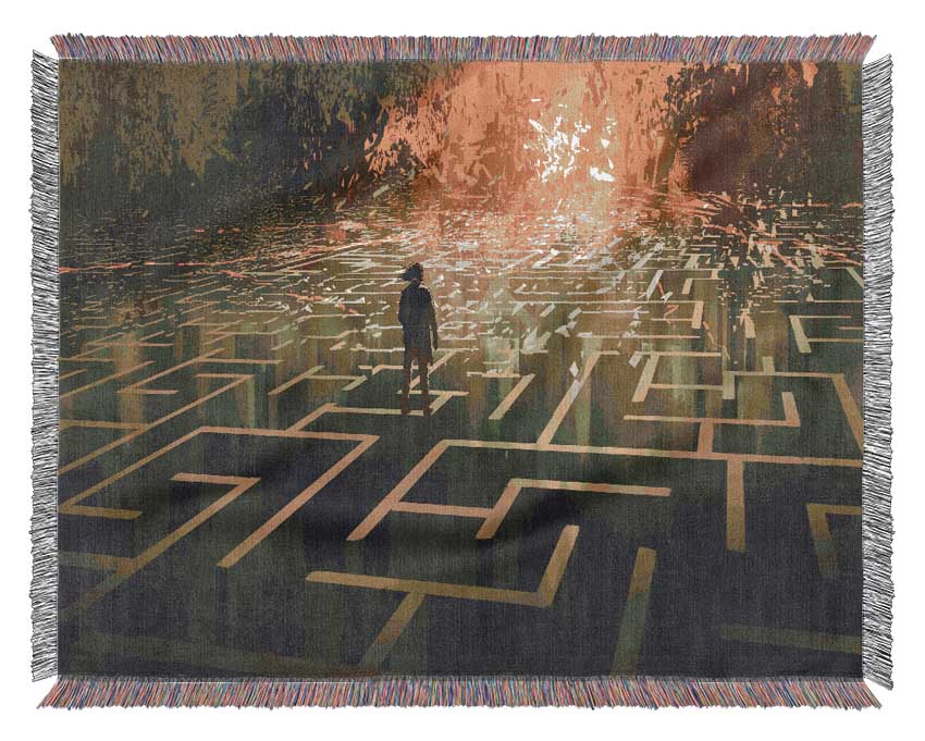 Standing On A Maze Woven Blanket