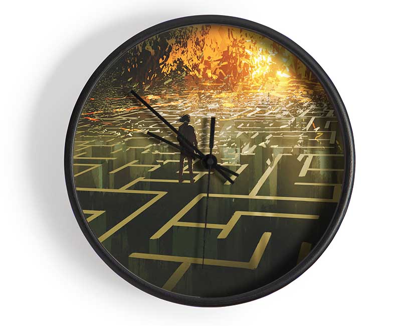 Standing On A Maze Clock - Wallart-Direct UK