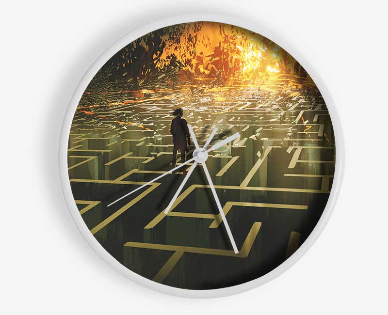 Standing On A Maze Clock - Wallart-Direct UK